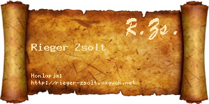 Rieger Zsolt névjegykártya